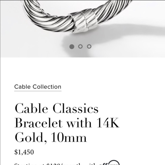 David Yurman Cable Classics bracelet with 14k gold - Picture 7 of 8